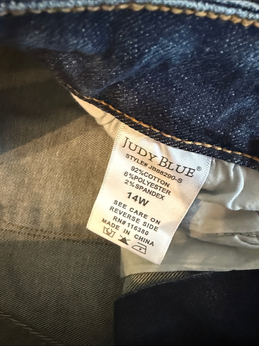 Judy Blue Slim Bootcut Denim Jeans Size 14W - Picture 3 of 5